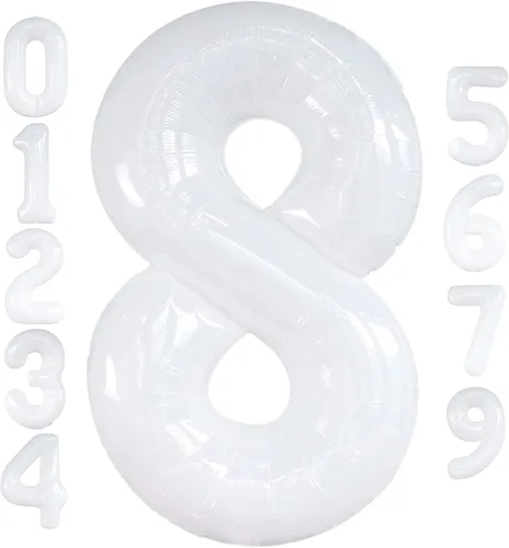 Miniatura 164 de Globo gigante plateado del número 0 de 40 pulgadas – Globo Mylar del número 0 Globo plateado 0 para decoraciones de fiesta Globo plateado