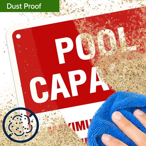Miniatura 8 de Número máximo de nadadores permitidos en este cartel de piscina, 7 x 10 pulgadas, libre de óxido, aluminio 040, resistente a la decoloración