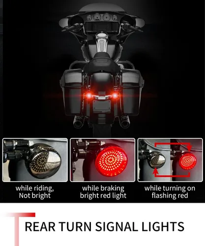 Miniatura 5 de Kit de señal de giro LED 1157 delantera y trasera 1156 de 2 pulgadas para Harley Davidson Touring Street Glide Road King Softail Dyna Sportster
