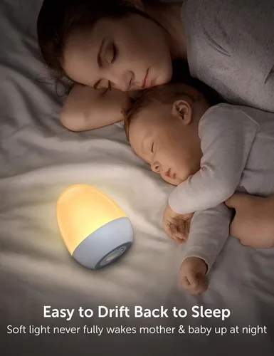 Miniatura 4 de Luz nocturna para bebé para niños, luz nocturna de huevo portátil con base de carga estable, lámpara nocturna táctil de guardería para lactancia