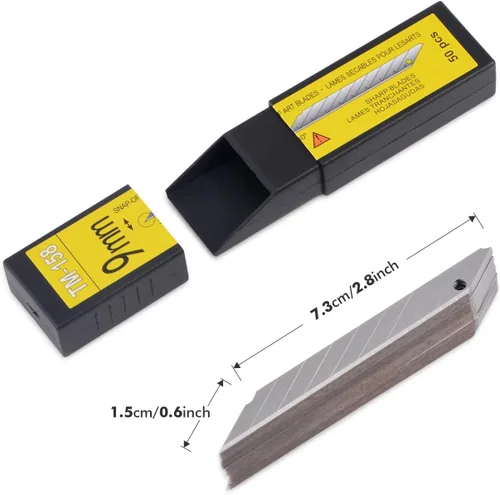 Miniatura 5 de FOSHIO Hojas de Repuesto para Cuchillo de Arte Universal de 30 Grados con Corte de Snap-off, Material de Acero al Carbono de Alta Dureza, Hojas