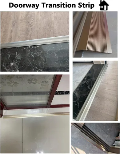 Miniatura 3 de Tira de transición de piso, rampa de transición de aluminio, barra reductora de umbrales de 1.5 pulgadas para puertas, pisos laminados y pisos