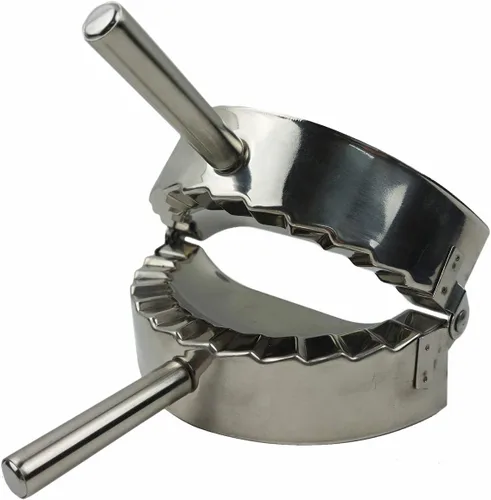 Miniatura 6 de Máquina para hacer albóndigas de acero inoxidable, molde de prensa Goya Empanada XL de 5 pulgadas, crimpadora de moldes de ravioles, cortador
