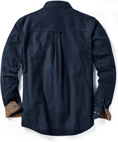 Miniatura 9 de CQR - Camisa de franela de algodón a cuadros con botones y manga larga para hombre, algodón cepillado suave, camisa de estilo informal