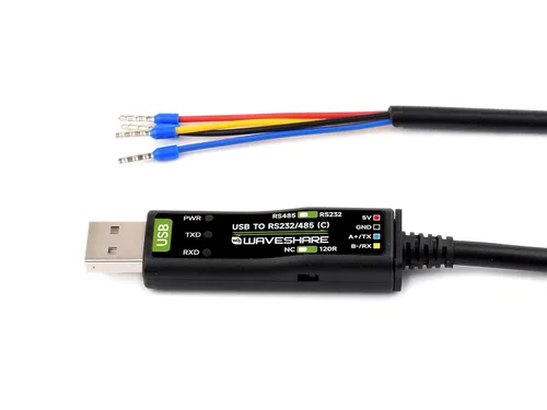 Wavesahre - Cable USB a serie RS232/485, chip FT232RNL original, compatible con Mac, Linux, Android, Win11/10/8.1/8/7, indicadores de alimentación y