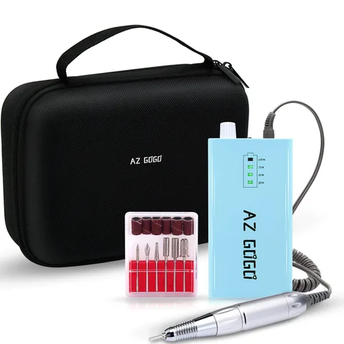 Miniatura 12 de AZ GOGO - Taladro de uñas portátil de 30000 RPM, taladro eléctrico profesional recargable para uñas de gel acrílico, manicura/pedicura, pulido