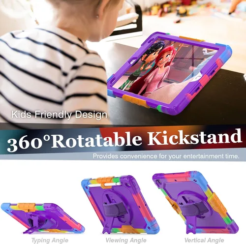 Miniatura 3 de SIBEITU Funda compatible con iPad de 9ª/8ª/7ª generación con protector de pantalla para bolígrafo, funda para iPad de 10.2 pulgadas, funda