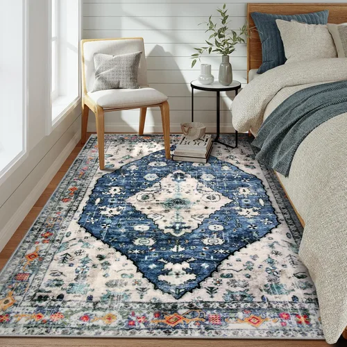 Miniatura 215 de Lahome Alfombra Bohemia Tribal Lavable de 3 x 5, Alfombras Antideslizantes para Entrada, Dormitorio, Sala de Estar, Vintage, Ultra Suave, No