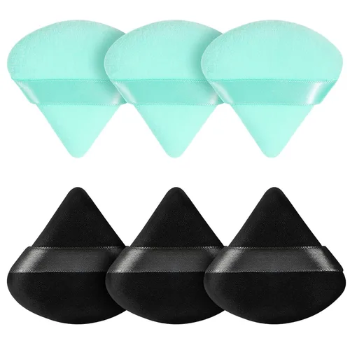 Miniatura 13 de 6 Piezas Borla de Polvo Triangular Esponja de Maquillaje Suave Borla de Maquillaje para Polvo Facial Base Cosmética Esponja Herramienta