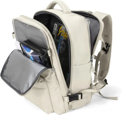 Miniatura 48 de WONHOX - Mochila grande, aprobada para vuelo, unisex, para viajes, trabajo, negocios o laptop, a1-Negro, Medium