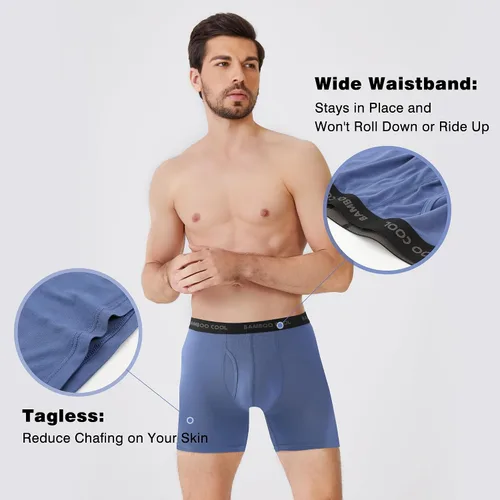 Miniatura 5 de BAMBOO COOL - Calzoncillos para hombre, cómodos y suaves, de viscosa de bambú (paquete de 4)