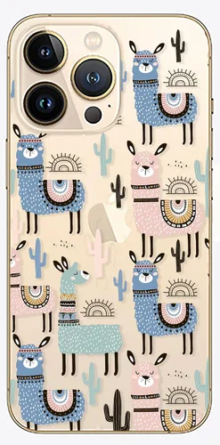 Miniatura 3 de Blingy's Funda para iPhone 13 Pro Max (6.7 pulgadas), bonito estilo de llama con patrón de cactus, diseño divertido de alpaca, funda protectora