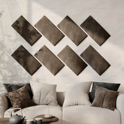 Miniatura 65 de Paneles de arte acústicos decorativos de terciopelo suave para pared, azulejos absorbentes e insonorizantes ecoamortiguadores, tablones suaves Blanco