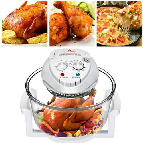Horno freidora de aire de asador de convección de 12L Receta de cocina eléctrica Turbo Calefacción de 360°, convección infrarroja, encimera de horno