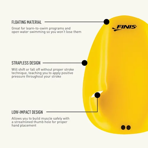 Miniatura 4 de FINIS Raquetas de natación flotantes Agility - Diseño sin tirantes para técnica de accidente cerebrovascular - Comentarios instantáneos