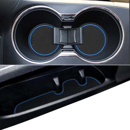 Auovo Alfombrillas antipolvo para Toyota Highlander Accesorios 2019 2018 2017 2016 2015 2014 Alfombrillas de posavasos con inserto para portavasos,
