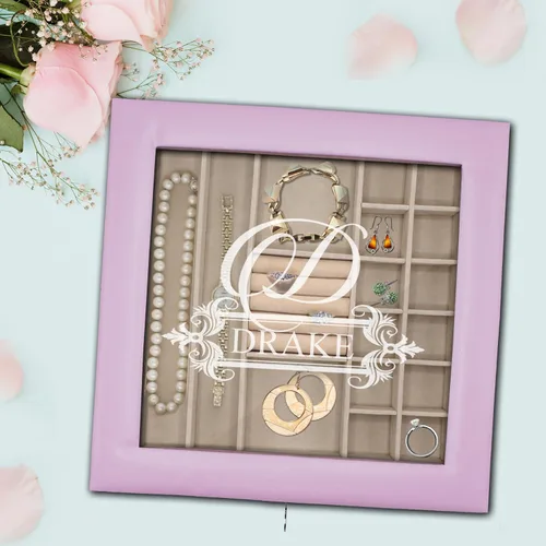 Miniatura 5 de My Personal Memories Joyero, bandeja y organizador personalizado con parte superior de cristal, accesorios personalizados y grabados, regalo
