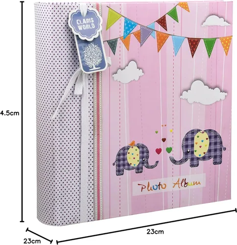 Miniatura 5 de Apan - Álbum de fotos grande de 6 x 4 pulgadas para 200 fotos, regalo ideal (elefante rosa para niños)