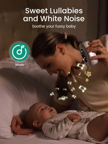 Miniatura 4 de GROWNSY Succión Nasal Eléctrica para Bebé, Aspirador Nasal de Grado Hospitalario con Luz Nocturna, Canciones de Cuna Calmantes, Succionador de Nariz