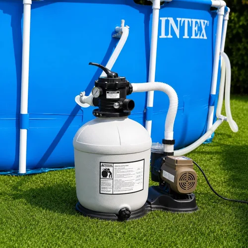 Miniatura 8 de XtremepowerUS Sistema de bomba de filtro de arena de 10 pulgadas para piscina sobre el suelo, válvula multipuerto, filtro de piscina con sistema
