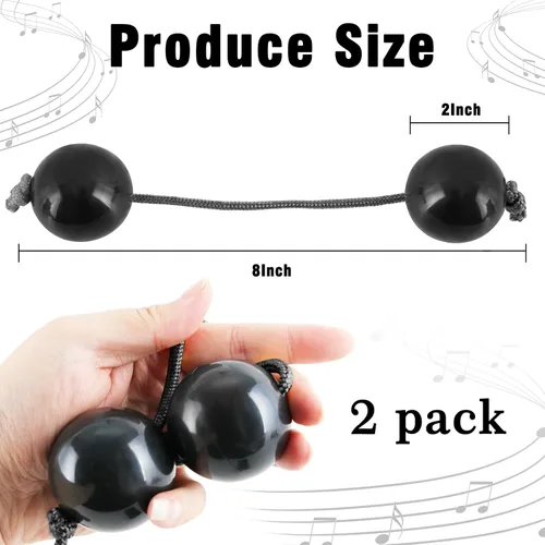 Miniatura 2 de EASTROCK Ritmos africanos Aslatua Shakers Kashaka Instrumentos de percusión musical Kashaka Instrumento para adultos principiantes (negro)