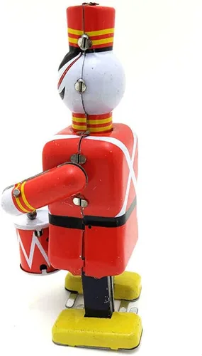 Miniatura 5 de Charmgle Juguete de estaño de cuerda para caminar robot baterista figura juguete, colección para adultos, juguete de relojería, recuerdo de fiesta