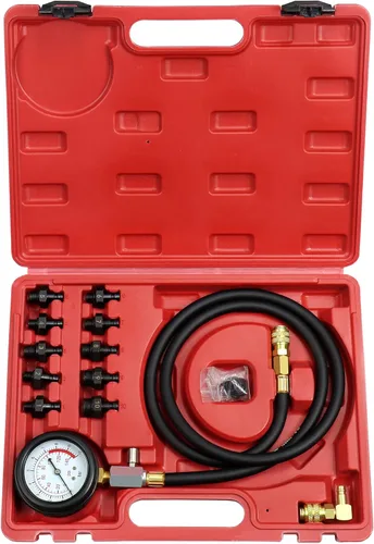 Miniatura 11 de JoyFans Herramienta probadora de presión de aceite, kit de medidor de presión de aceite de 0-140PSI para sistema de combustible, sensor mecánico