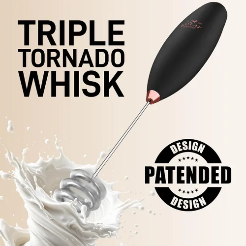 Miniatura 322 de Zulay Milk Boss Espumador de leche potente manual, hace espuma para latte, batidor para mezclar bebidas, café, miniespumador para capuchino, frappé