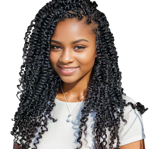 Miniatura 41 de Dorsanee Cabello Passion Twist Ombré de 18 pulgadas, 6 paquetes, Cabello de Ganchillo Water Wave, Cabello Largo Bohemio Rizado para Trenzar