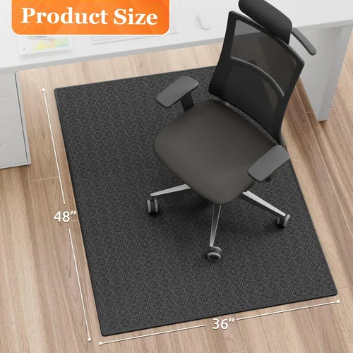 Miniatura 2 de KMAT Alfombrilla para silla de oficina, 36 x 48 pulgadas, protector de suelo de trabajo pesado para madera dura/baldosas, alfombrilla de suelo Negro