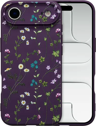 Miniatura 36 de RALEAVO Funda Floral para iPhone 12, Cubierta de Silicona Líquida con Bonito Patrón de Rama de Flores para Niñas y Mujeres, Funda Protectora de Goma