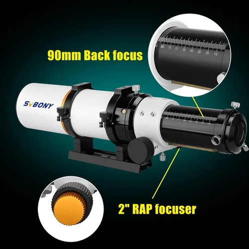 Miniatura 8 de SVBONY Tubo de telescopio portátil SV503, tubo óptico de dispersión extra baja 70ED F6, enfocador de rap de microreducción, para astrofotografía