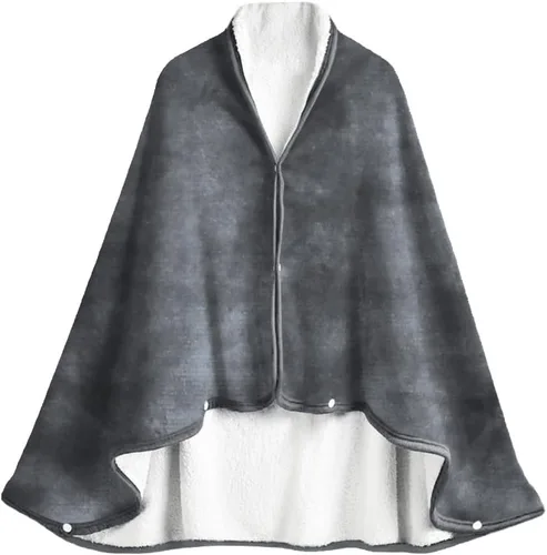 Miniatura 11 de ITODA Manta para llevar puesta, chal coral, poncho cálido, suave, para ver en frío, TV, sofá, silla, envoltura en casa, oficina, escuela, viajes