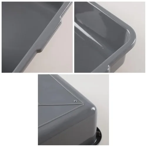 Miniatura 3 de Caja de autobús comercial de plástico de 8 L, 4 paquetes, bañera de autobús para lavabo, bolsa pequeña para uso general, gris