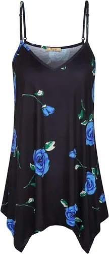 Miusey - Camiseta estilo pañuelo con tirantes tipo espagueti, holgada para mujer, estilo informal para verano, con correa de espagueti.