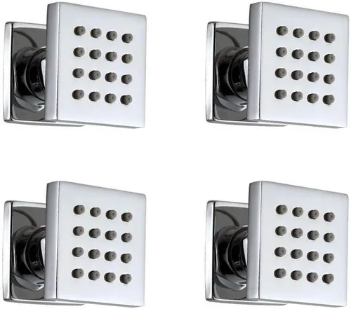 4 piezas de baño de ahorro de agua para ducha cuadrada de latón macizo pulverizadores de masaje con acabado cromado Spa Jets Sets en pared