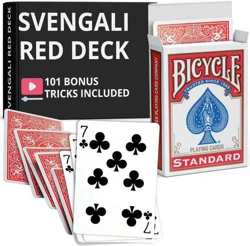 Miniatura 57 de Ted's Sterling Magic Precision Red Rider Back Bicycle Mazo Svengali con Instrucciones para 100+ Trucos (2 de Tréboles)