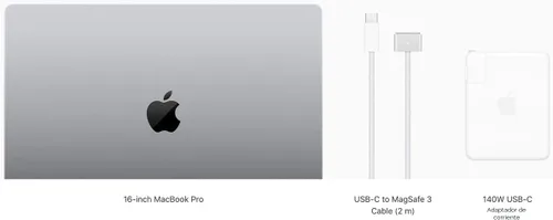 Miniatura 3 de Apple MacBook Pro de finales de 2021 con chip Apple M1 Pro CPU de 10 núcleos, 16 pulgadas, 16 GB de RAM, 512 GB de almacenamiento SSD, gris espacial