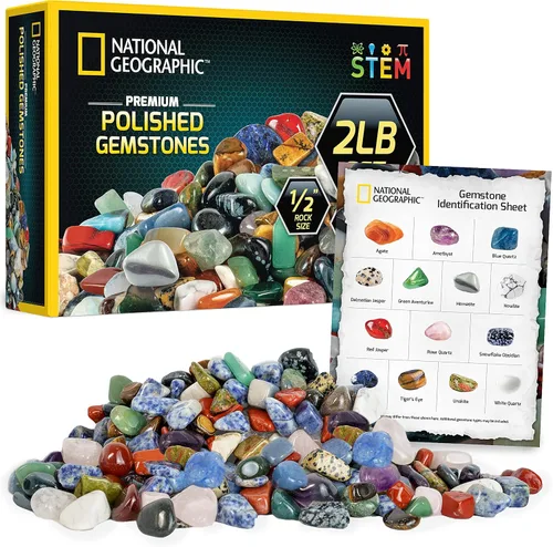 Miniatura 11 de National Geographic Piedras pulidas de alta calidad, 5 libras de piedras pulidas y cristales a granel de 1/2 pulgada, arte y manualidades, kit