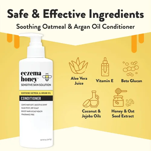 Miniatura 2 de ECZEMA HONEY Acondicionador nutritivo - Ayuda con la psoriasis, la dermatitis y la descamación - Acondicionador diario para la caspa y el cuidado