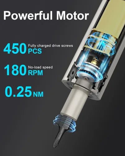 Miniatura 4 de HYCHIKA Juego de Destornilladores de Precisión, Mini Destornillador Eléctrico 67-en-1 con 52 Puntas Magnéticas, 3 Ajustes de Torque, Luz LED y Kit