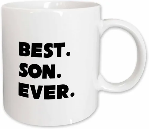 3dRose mug_192748_1 Best Son Ever - Taza de cerámica, 11 onzas Blanco