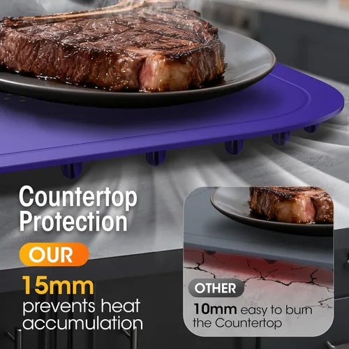 Miniatura 7 de Tapete de calentamiento para alimentos, extragrande, tapete de calentamiento de alimentos para encimera, tapete calentador de alimentos con IA 7