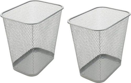 Miniatura 9 de Ybmhome Papelera de malla de acero rectangular con parte superior abierta para oficina y hogar 8x12x12 Pulgadas 1042s (1, Plata)