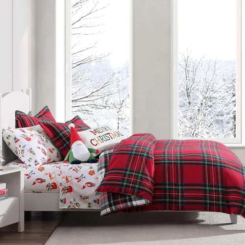 Miniatura 8 de Levtex Home - Spencer Plaid Navy - Juego de edredón individual (68x88 pulgadas) + una funda de almohada (20x26 pulgadas) - A cuadros - Rojo, verde