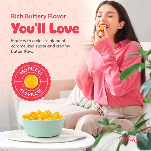 Miniatura 3 de Caramelo duro Butterscotch – 6 libras a granel – Caramelos amarillos escoceses envueltos individualmente – 450 piezas