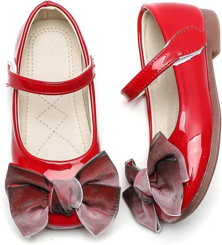 Miniatura 6 de Komfyea Zapatos de vestir planos de ballet con lazo para niña pequeña