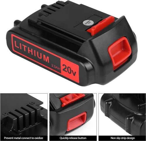 Miniatura 2 de KINGTIANLE 2 paquetes de batería de repuesto para Black and Decker 20v Max 2500mAh, Batería de repuesto LBXR20 LB20 LBX20 LBX4020 de tiempo