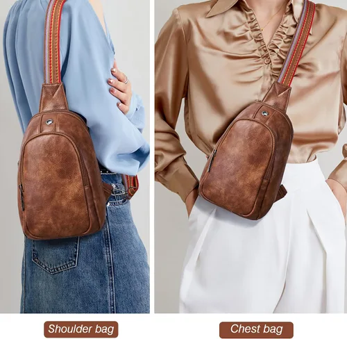 Miniatura 2 de Riñonera de cuero para mujer, bolsa cruzada de viaje de moda