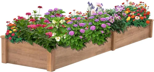 Miniatura 10 de Gowoodhut Cama de jardín elevada, maceta de jardín de hierbas al aire libre con ruedas bloqueables, estante de almacenamiento, forro protector